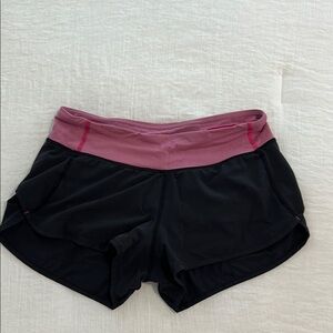 Lululemon Athletica Black and Pink Athletic Shorts